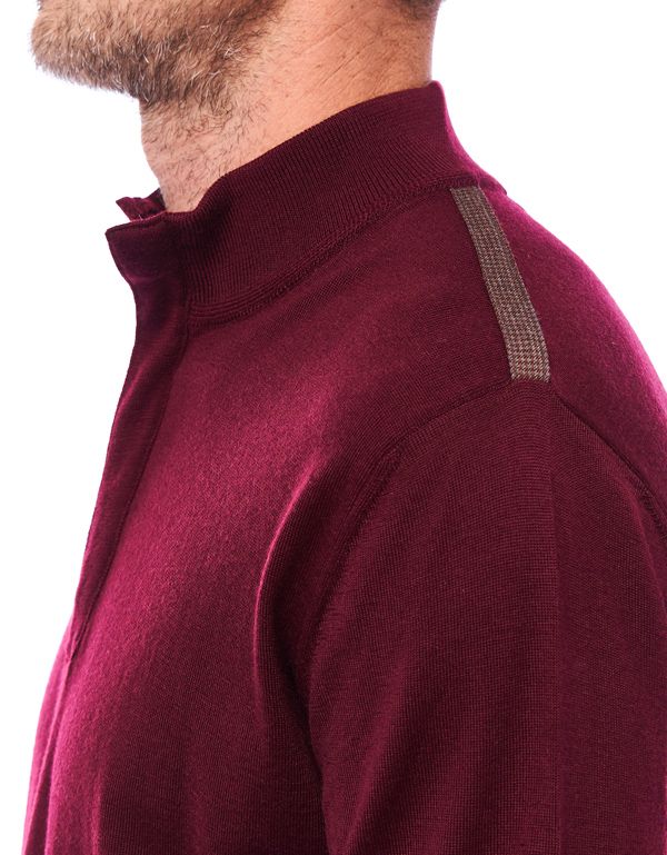 Свитер мужской бордовый на молнии Gratude из тонкой шерсти | купить в интернет-магазине Olymp-Men