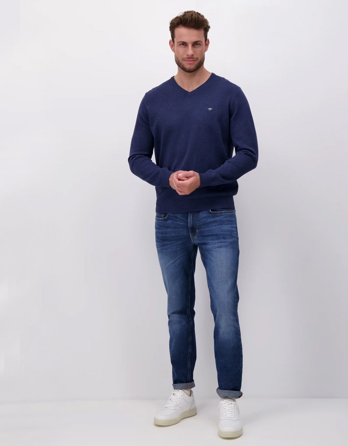 Пуловер мужской вязаный Fynch-Hatton хлопковый | купить в интернет-магазине Olymp-Men