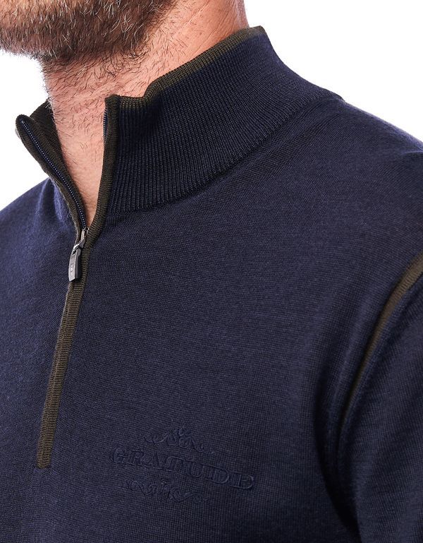 Свитер мужской на молнии Gratude из шерсти мериноса с шёлком | купить в интернет-магазине Olymp-Men
