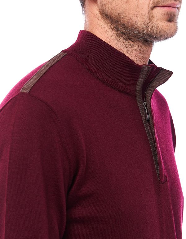 Свитер мужской бордовый на молнии Gratude из тонкой шерсти | купить в интернет-магазине Olymp-Men
