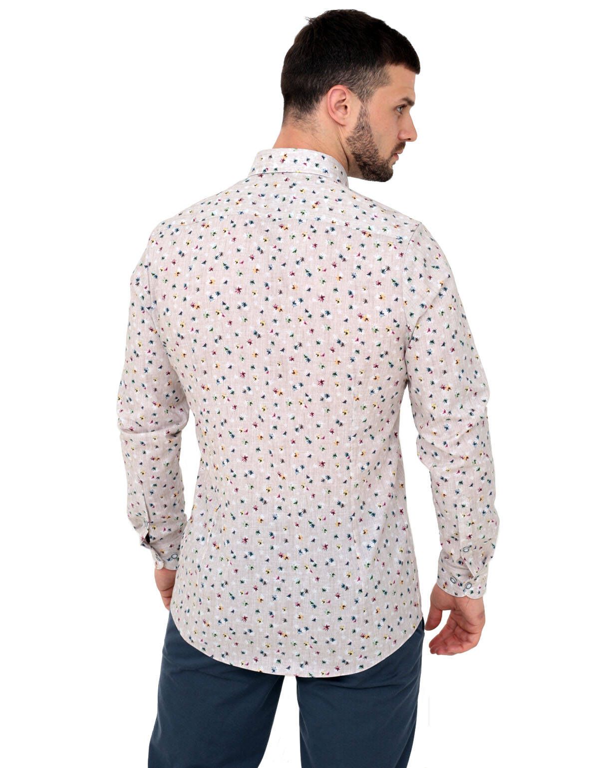Рубашка мужская OLYMP цветочный принт, body fit | купить в интернет-магазине Olymp-Men