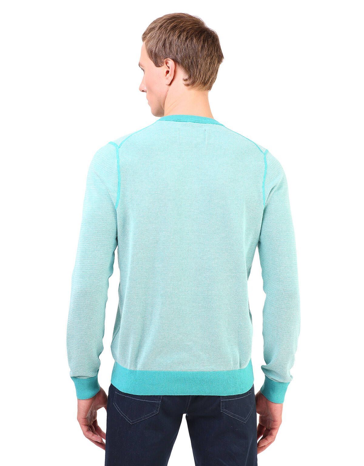 Пуловер с круглым вырезом Marvelis бирюзовый | купить в интернет-магазине Olymp-Men
