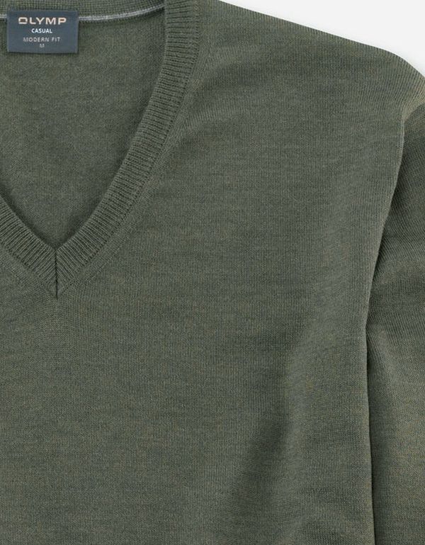 Пуловер зелёный мужской OLYMP, modern fit | купить в интернет-магазине Olymp-Men