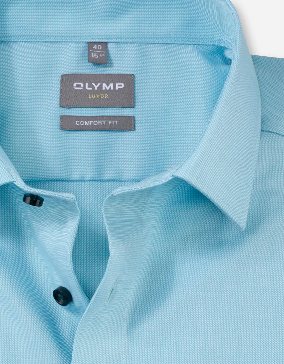 Сорочка мужская бирюзовая с коротким рукавом OLYMP Luxor, comfort fit