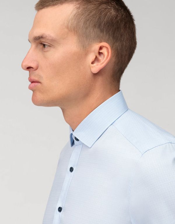 Рубашка голубая мужская OLYMP Level Five, body fit | купить в интернет-магазине Olymp-Men