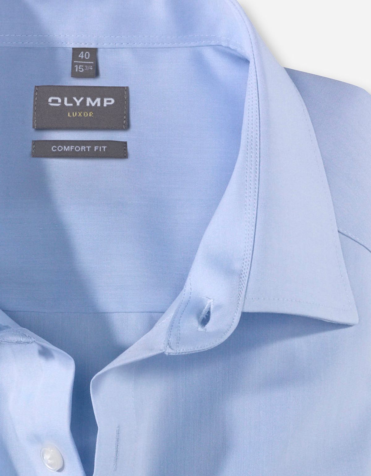 Рубашка мужская голубая OLYMP Luxor, прямой крой на высокий рост | купить в интернет-магазине Olymp-Men