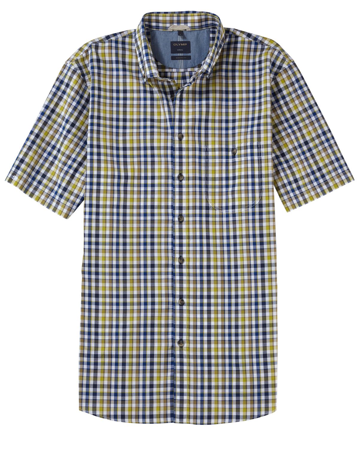 Рубашка мужская в клетку OLYMP Casual, modern fit[ХАКИ]