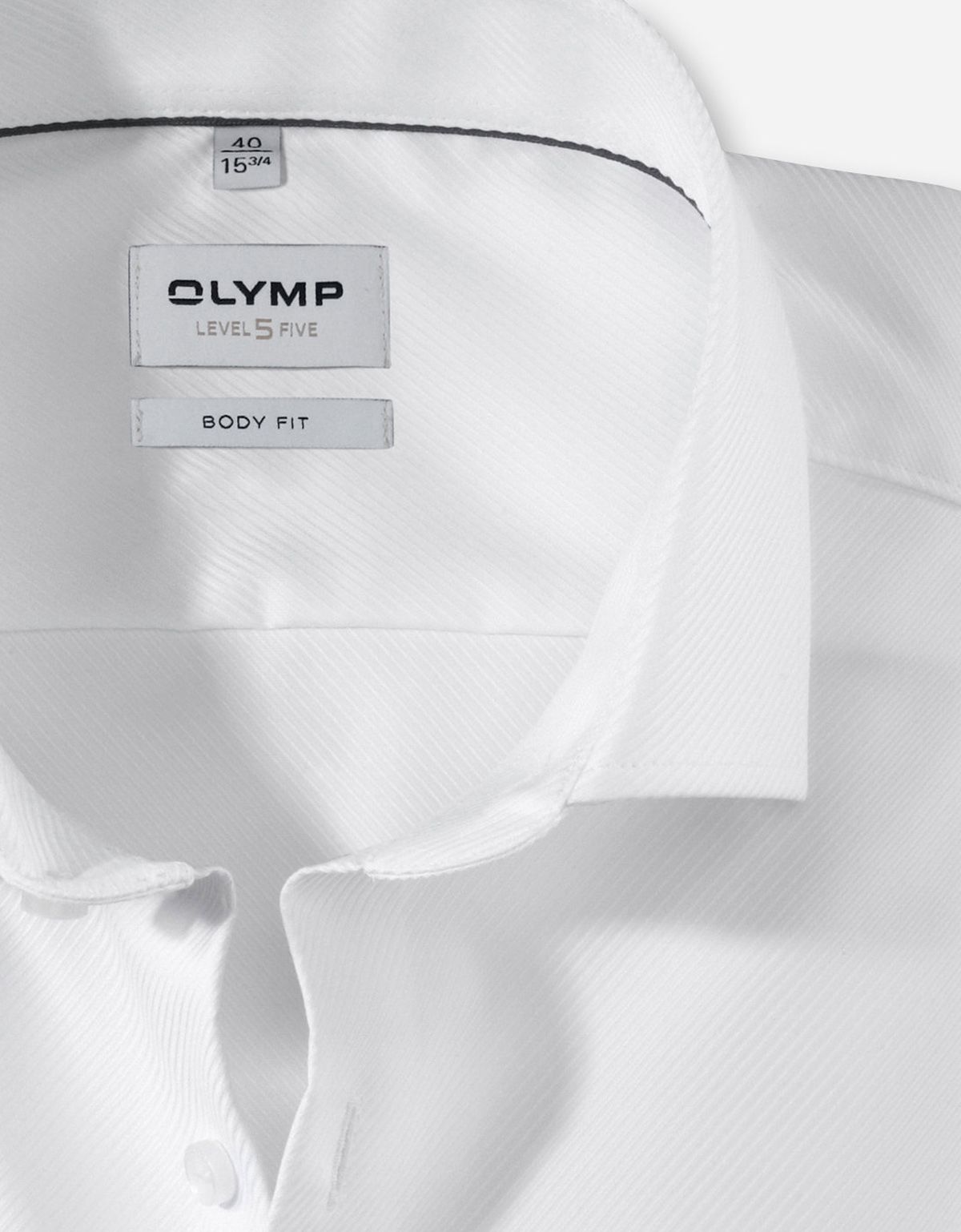 Рубашка белая OLYMP, body fit, ткань твил | купить в интернет-магазине Olymp-Men