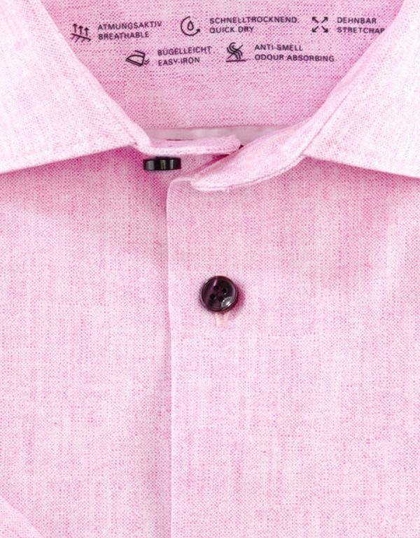 Рубашка мужская трикотажная розовая OLYMP 24/7, body fit
