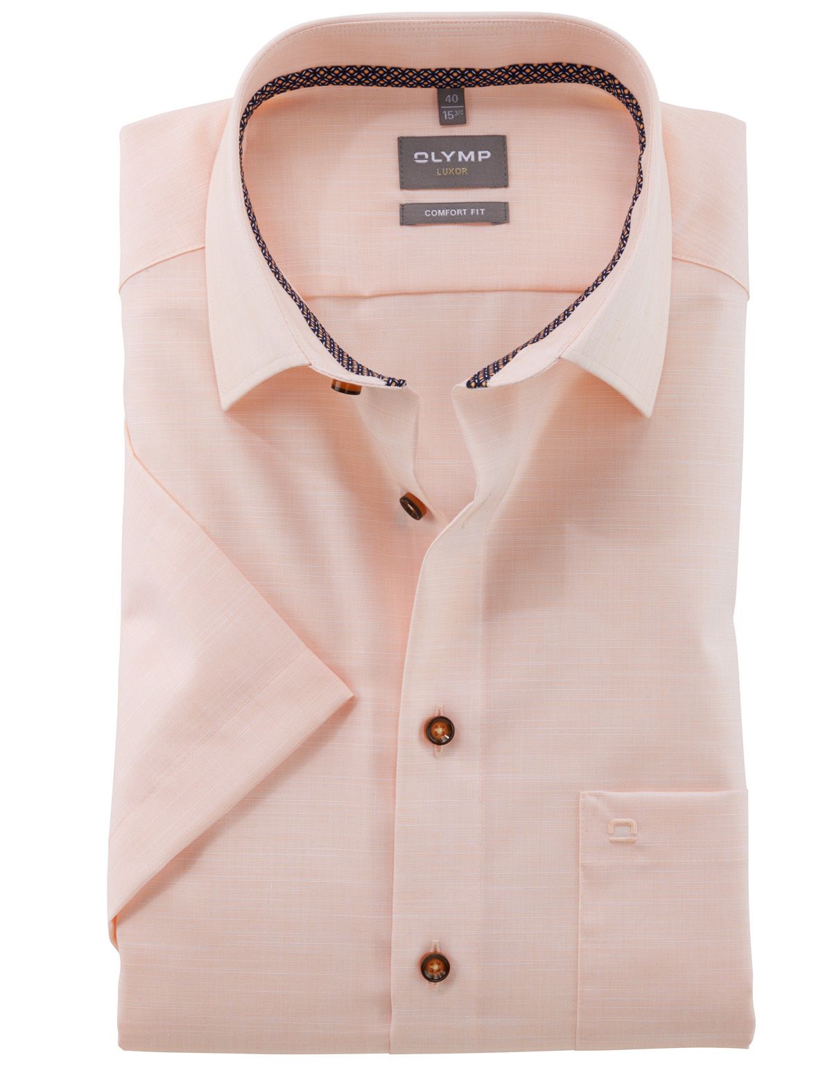 Рубашка мужская классическая OLYMP Luxor, фактурная ткань, прямой крой[ОРАНЖЕВЫЙ]