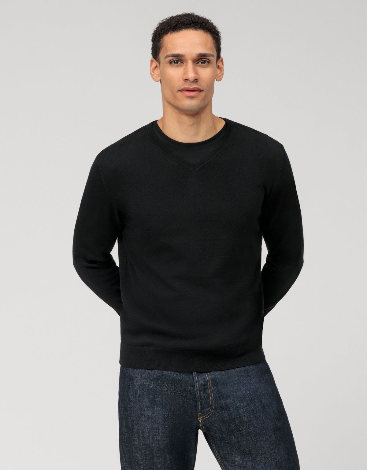 Пуловер чёрный мужской OLYMP, modern fit[ЧЕРНЫЙ]