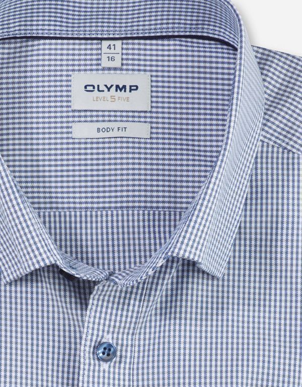 Рубашка классическая мужская в клетку OLYMP, body fit на высокий рост | купить в интернет-магазине Olymp-Men