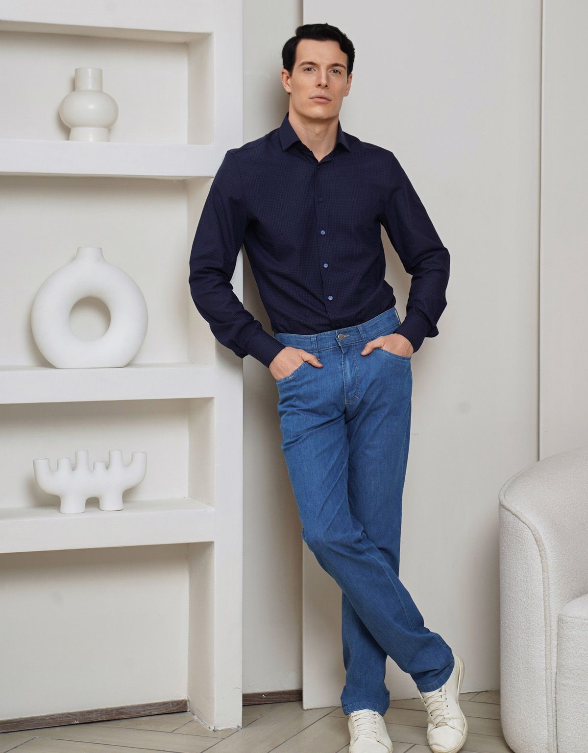Рубашка мужская OLYMP 24/7 в клетку, body fit | купить в интернет-магазине Olymp-Men