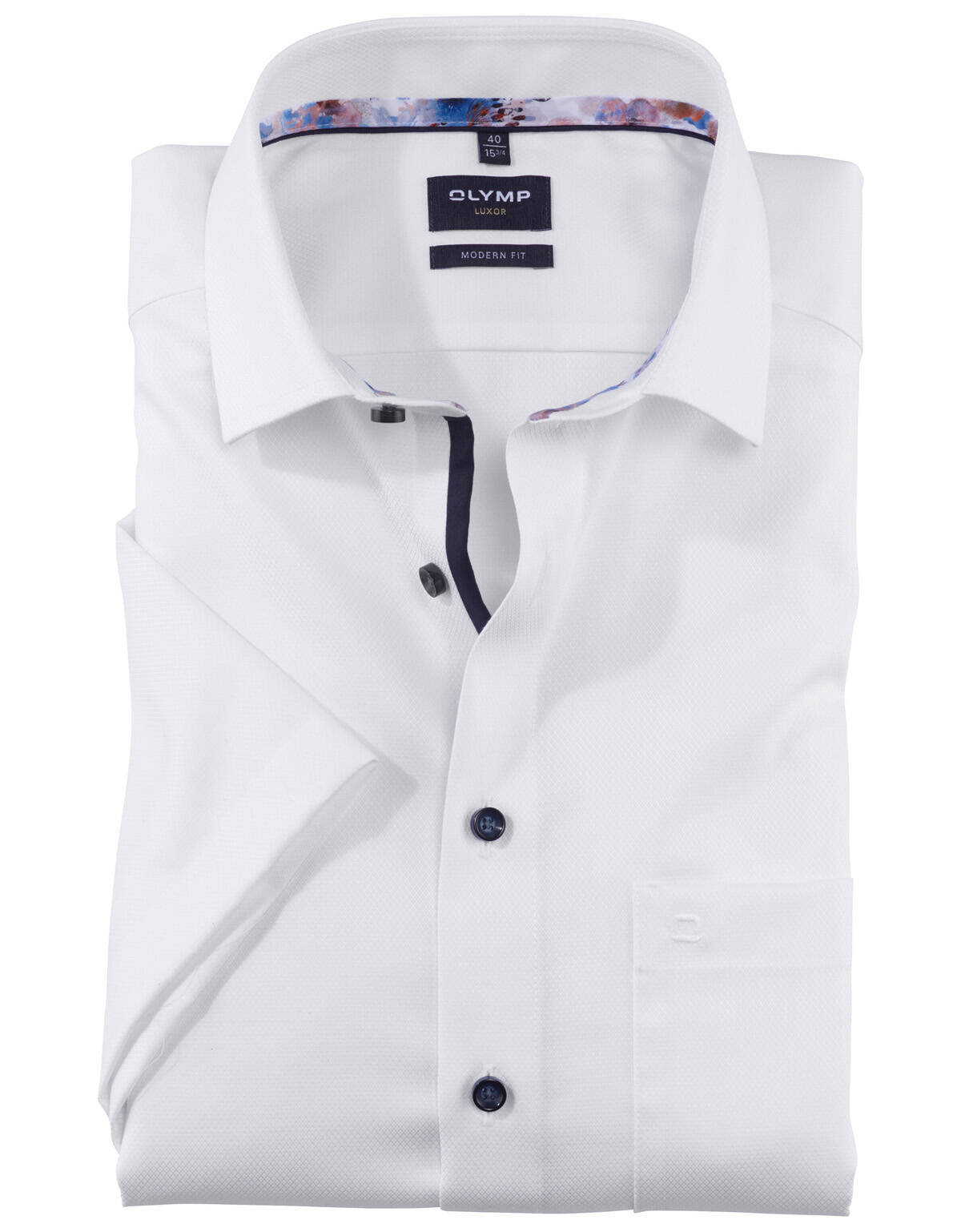 Рубашка мужская OLYMP Luxor, modern fit, фактурная[БЕЛЫЙ]