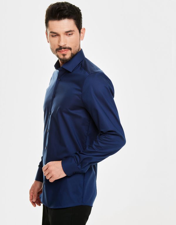 Рубашка мужская классическая OLYMP Level Five, body fit, фактурная ткань | купить в интернет-магазине Olymp-Men