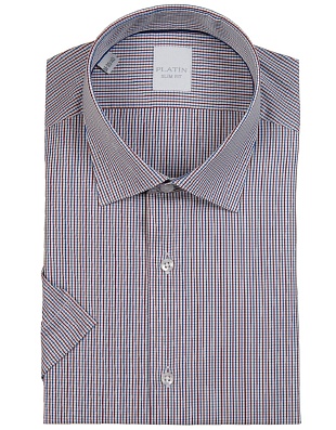 Рубашка мужская в клетку PLATIN Slim Fit, артикул 2420KF-PLT