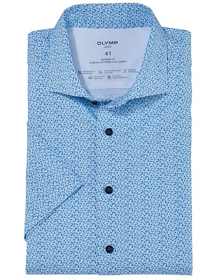 Рубашка трикотажная OLYMP Luxor 24/7 с рисунком горох, modern fit